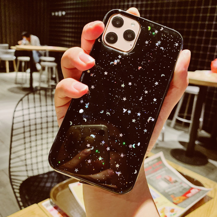 Moon Sparkle Sequins Silicone Case