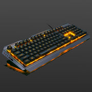 USB Wired Metal Ergonomic Backlight Mechanical Feel Gaming Keyboard Mouse Set with Aluminium Alloy Panel