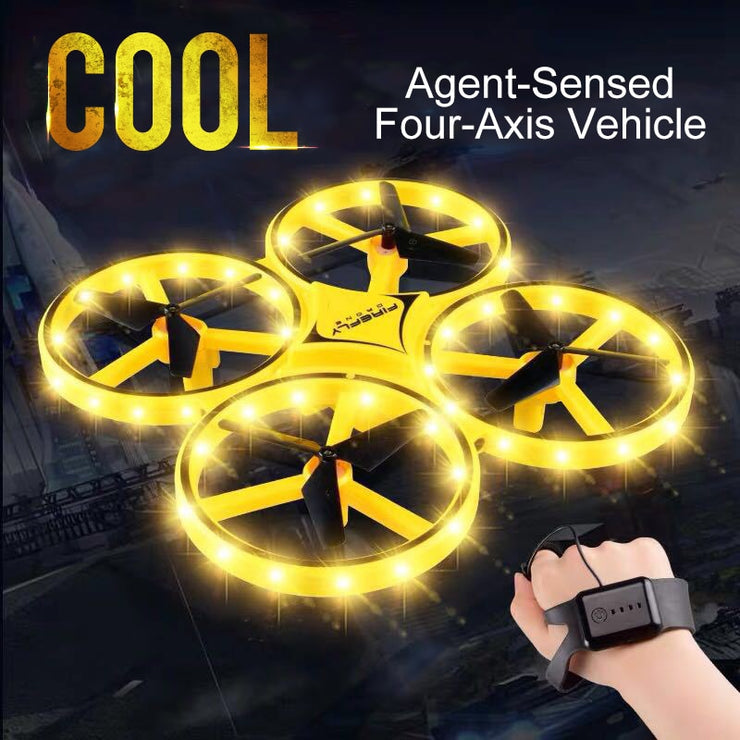 Smart Watch Remote Controlled Mini Quadcopter Induction Drone