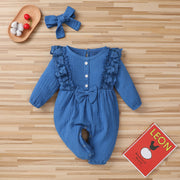 Tie dye Print Jumpsuit Newborn Infant Baby Girl Cotton Linen Romper Lace Bow One Piece Jumpsuit Clothes baby girl winter clothes