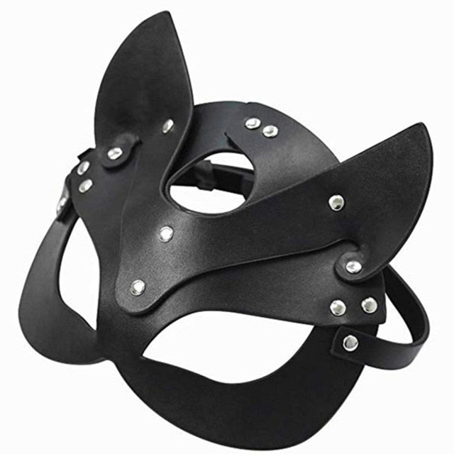 erotic Women Sexy Mask Half face fox Cosplay Leather