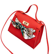 Leather Handbag with Scarf