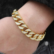 Miami Curb Cuban Chain Bracelet For Men Gold