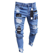 Jeans For Men 2020 Gradient Color Ripped Jeans Men Casual Slim Fit Mens Skinny Jeans Homme Brand Motor Biker Hip Hop Zipper Deni