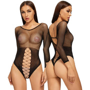 Women Erotic Lingerie Open Crotch Stretch Mesh Body Stockings Underwear Costumes