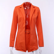 Two Piece Blazer Set Women Office Set 2 Pieces Elegant Work OL Blazer And Shorts Coat Woman Sexy Chic Suit 2021 Summer Clothes