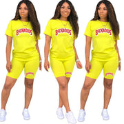 Backwood T Shirts And Shorts Women Two Piec Set Summer Short Sleeve O-neck Casual 2 Piece Joggers Biker Shorts Outfit For Woman