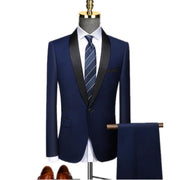 Men Skinny 3 Pieces Set Formal Slim Fit Tuxedo Prom Suit / Male Groom Wedding Blazers High Quality Dress Jacket Coat Pants Vest