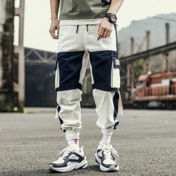 Ribbons Harem Joggers Men Cargo Pants Streetwear 2021 Hip Hop Casual Pockets Track Pants Male Harajuku Fashion Trousers