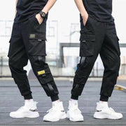 Ribbons Harem Joggers Men Cargo Pants Streetwear 2021 Hip Hop Casual Pockets Track Pants Male Harajuku Fashion Trousers