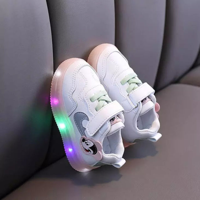 Micky Mouse Disney Cute First Walkers LED Lighted Baby Boys Girls Sneakers Infant Toddlers Sports Running Cool Baby Shoes