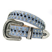 Western Cowgirl Cowboy Bling Bling Rhinestones Belt Quality Studded Belt For Women Men Fashion Cinto De Strass Ceinture Femme