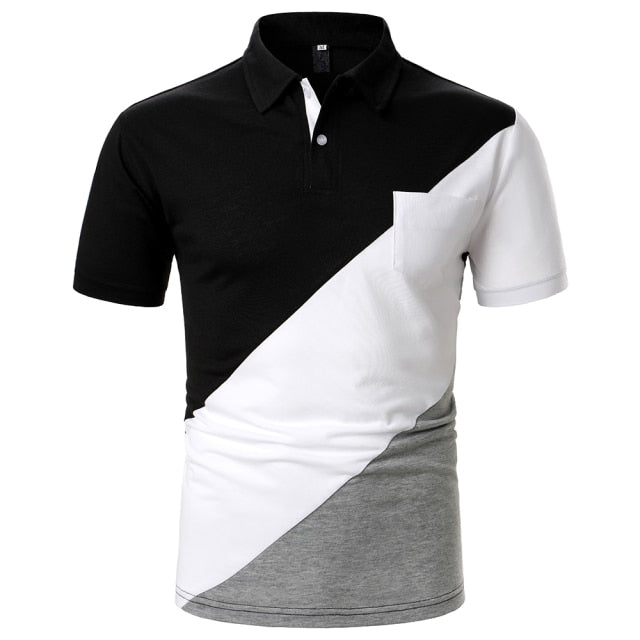 Men Polo Men Shirt Short Sleeve Polo Shirt Contrast Color Polo New Clothing Summer Streetwear Casual Fashion Men Tops