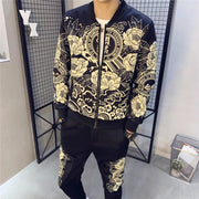 2021 New Jacket + Pants Men Tracksuit Moda Hombre Fashion Printing Men&#39;s Set Spring Men&#39;s Sports Suit 2 Piece Sets Plus Size 5XL