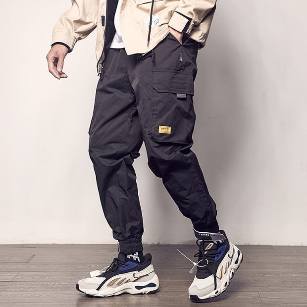 Ribbons Harem Joggers Men Cargo Pants Streetwear 2021 Hip Hop Casual Pockets Track Pants Male Harajuku Fashion Trousers