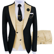 New Costume Homme Popular Clothing Luxury Party Stage Men's Suit Groomsmen Regular Fit Tuxedo 3 Peice Set Jacket+Trousers+Vest