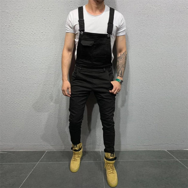 Mens Jeans Overalls Denim Dungaree Bib Overalls Male Jumpsuits Cargo Work Pants Trousers Plus Size Mens Casual Moto Biker Pants