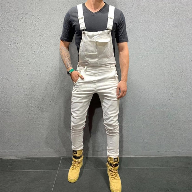 Mens Jeans Overalls Denim Dungaree Bib Overalls Male Jumpsuits Cargo Work Pants Trousers Plus Size Mens Casual Moto Biker Pants