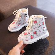 New Children Shoes Boots For Girls Martin Boots Fashion Leather Waterproof Winter Toddler Kids Snow Shoes Casual Soft Antislip