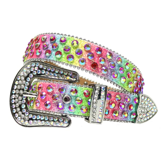 Western Cowgirl Cowboy Bling Bling Rhinestones Belt Quality Studded Belt For Women Men Fashion Cinto De Strass Ceinture Femme