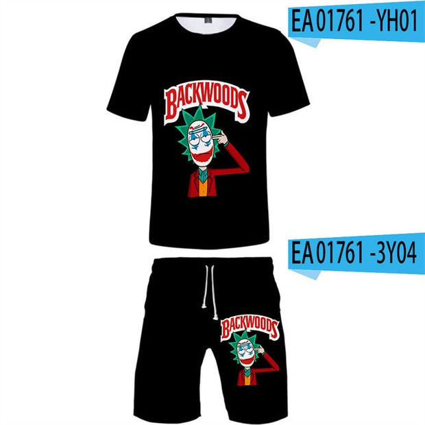 Funny Backwoods Honey Berry Two Pieces Sets Men 3D T Shirts+Shorts Suit Men Summer Tops Tees fashion Tshirt Men Clothing