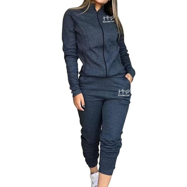 2 Piece Set Spring Autumn Women Tracksuit Zipper Sweatshirt+Pants Sportwear Casual Women's Sports Suit Hoodies Set Female 2021