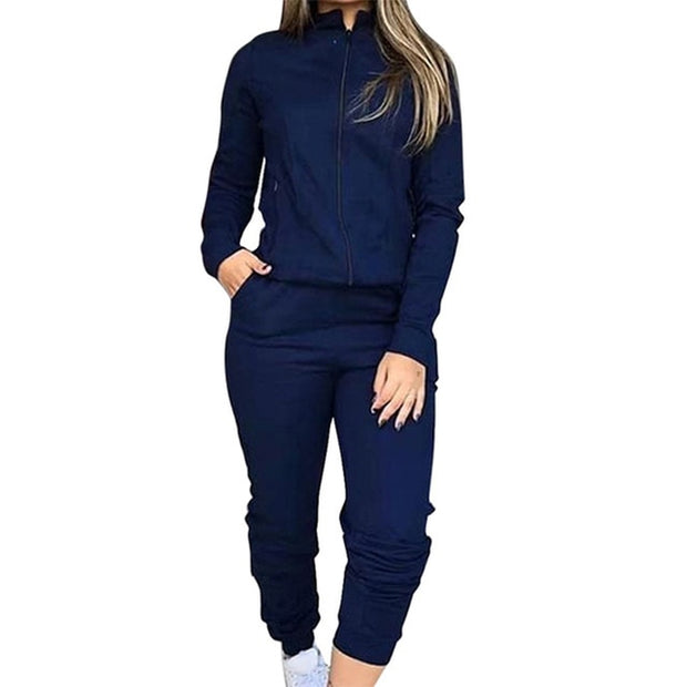 2 Piece Set Spring Autumn Women Tracksuit Zipper Sweatshirt+Pants Sportwear Casual Women's Sports Suit Hoodies Set Female 2021