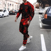 Casual sports T-shirt trousers men&#39;s sportswear 3D printing sports suit quick-drying running clothes clothes sports jogging gym