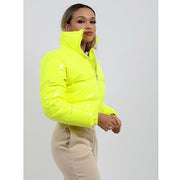 Padded Women's Short Coat Candy Colors Puff Sleeve Warm Casual Padded Jacket Outwear