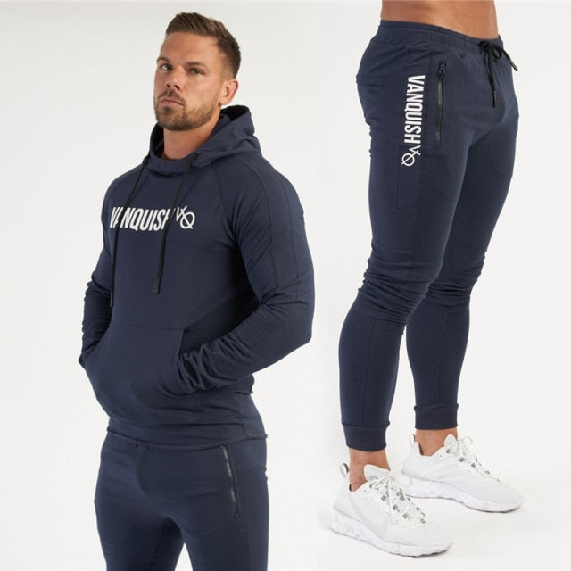 Men's Jogger Spring And Autumn Gym Sports Suit Cotton Casual hoodies Pullover Hoodie Men Trousers Sportswear Fitness Sweatpants