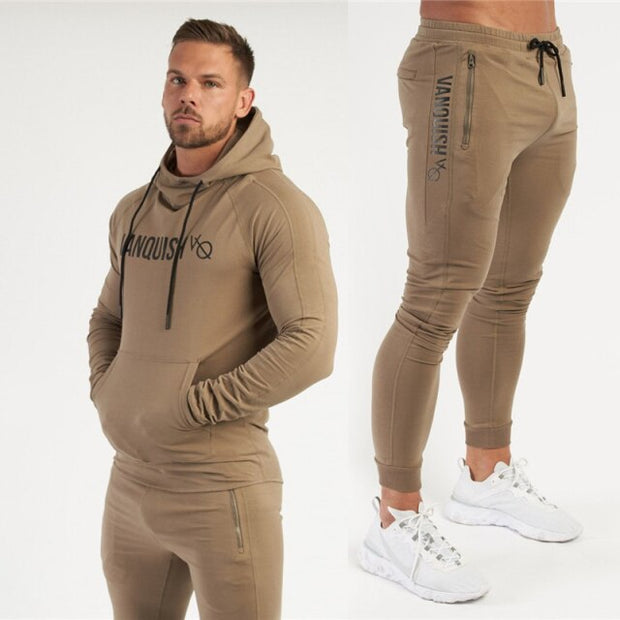 Men's Jogger Spring And Autumn Gym Sports Suit Cotton Casual hoodies Pullover Hoodie Men Trousers Sportswear Fitness Sweatpants