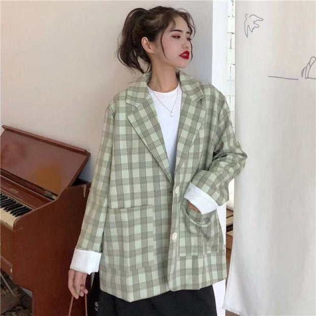 Vintage Letter Irregular Printing Blazer Women Jacket High Street Fashion 2021 New Plus Size Elegant Lady Coat American Stylish