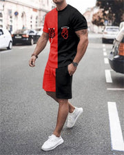 2021 Men's and Women's Hip-hop Suit 3D Summer Pattern T-shirt Suit Men's T-shirt Printing Men's T-shirt Shorts 2-piece Set