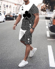 2021 Men's and Women's Hip-hop Suit 3D Summer Pattern T-shirt Suit Men's T-shirt Printing Men's T-shirt Shorts 2-piece Set