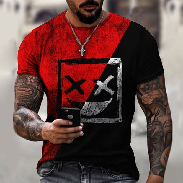 XOXO pattern 3d printed t-shirt fashion men's street casual sports shirt male O-neck oversized t-shirt