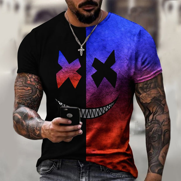 XOXO pattern 3d printed t-shirt fashion men's street casual sports shirt male O-neck oversized t-shirt