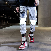 Man Pants New Fashion Streetwear Stitching Color Joggers Hip Hop Long Pants Men Elastic Waist Cargo Pants