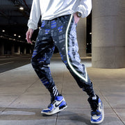 Man Pants New Fashion Streetwear Stitching Color Joggers Hip Hop Long Pants Men Elastic Waist Cargo Pants