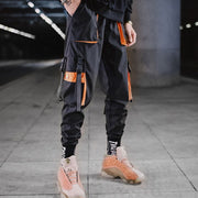 Man Pants New Fashion Streetwear Stitching Color Joggers Hip Hop Long Pants Men Elastic Waist Cargo Pants