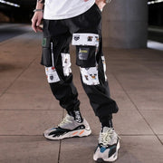 Man Pants New Fashion Streetwear Stitching Color Joggers Hip Hop Long Pants Men Elastic Waist Cargo Pants