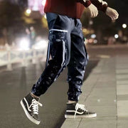 Man Pants New Fashion Streetwear Stitching Color Joggers Hip Hop Long Pants Men Elastic Waist Cargo Pants