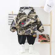 2022 Hot Kid Tracksuit Boy Girl Clothing Set New Casual Long Sleeve Letter Zipper Oufit Infant Clothes Baby Pants 1 2 3 4 Years