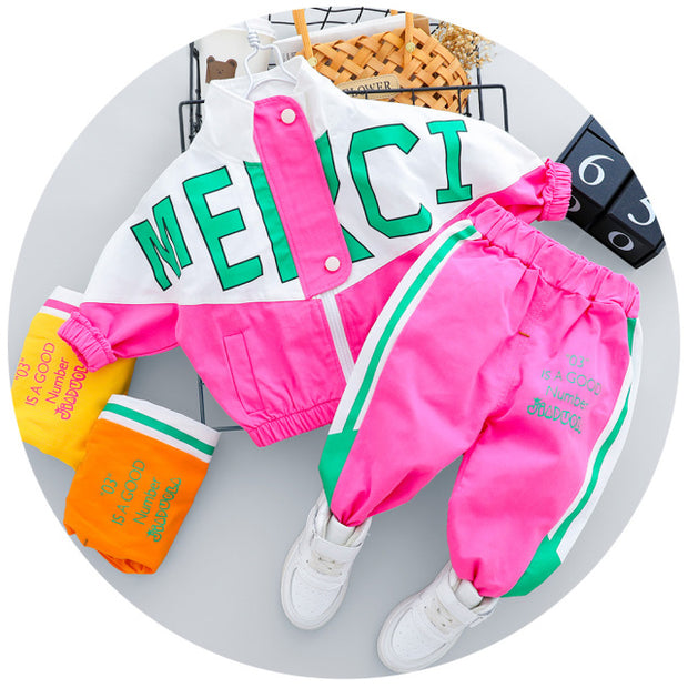 2022 Hot Kid Tracksuit Boy Girl Clothing Set New Casual Long Sleeve Letter Zipper Oufit Infant Clothes Baby Pants 1 2 3 4 Years