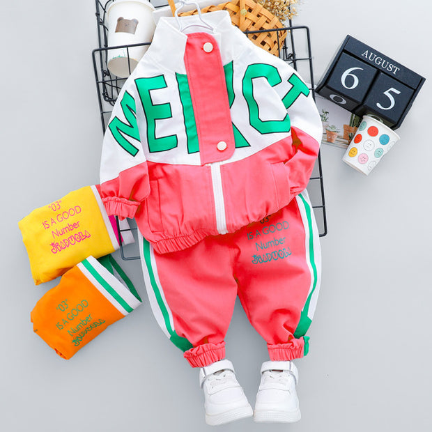 2022 Hot Kid Tracksuit Boy Girl Clothing Set New Casual Long Sleeve Letter Zipper Oufit Infant Clothes Baby Pants 1 2 3 4 Years